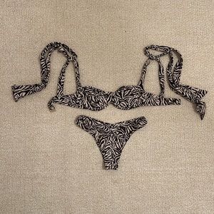 SAME Los Angeles Bikini Set Size S in Ivory Zebra